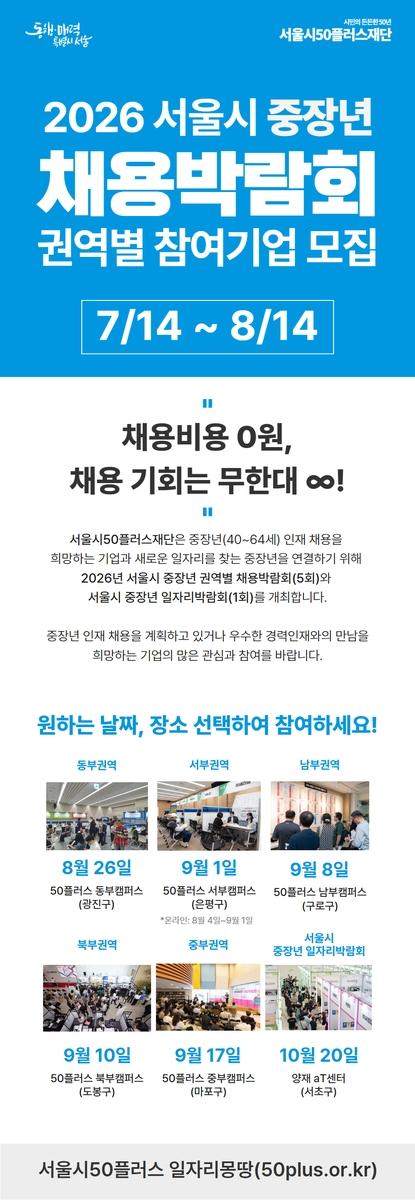 Thông báo tuyển doanh nghiệp tham gia Hội chợ việc làm dành cho lao động trung niên
Nguồn Quỹ Seoul 50 Plus