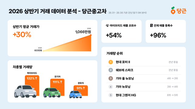 당근중고차 2026 상반기 거래 데이터 분석 사진당근