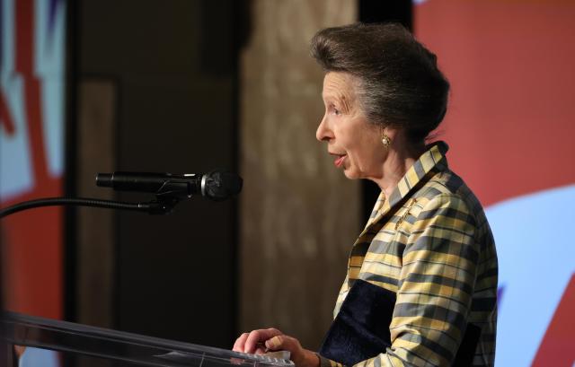 Princess Anne the younger sister of Britains King Charles III delivers remarks during an official reception hosted by the British Embassy in Seoul at the Four Seasons Hotel in Seoul on July 14 2026 AJP Yoo Na-hyun
