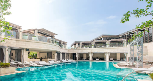This photo provided by the Paradise Hotel Incheon show the overlook of the property. 