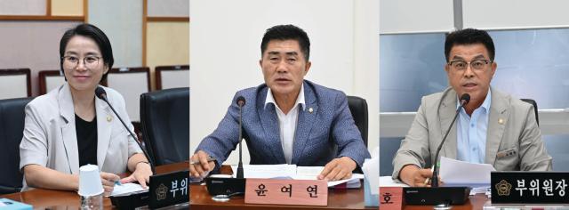 왼쪽부터 이효진 군의원 소병호 군의원 윤여연 군의원사진완주군의회