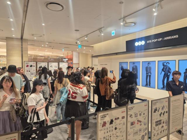 Asian tourists crowd BTS pop up store at Shinsegae Department Store in Busan ahead of Arirang concert on June 12-13 June 11 2026 AJP Seo Hye Seung