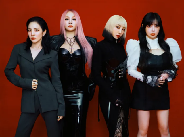This photo captured from the official social media page of 2ne1s leader CL show four of the members right before their highly anticipated return 