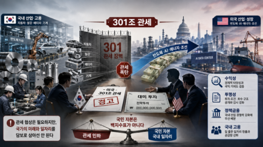 [사설] 미국 무역법 301조 관세, 대미 투자로 면죄부 살 수는 없다