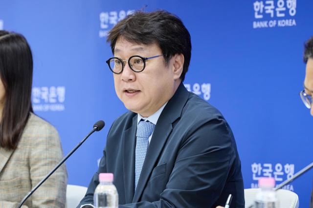Lee Dong-won director general of the Bank of Korea’s Economic Statistics Department II answers reporters’ questions during a press briefing on second-quarter 2026 GDP at the central bank’s press room in Seoul on July 23 2026 Bank of Korea