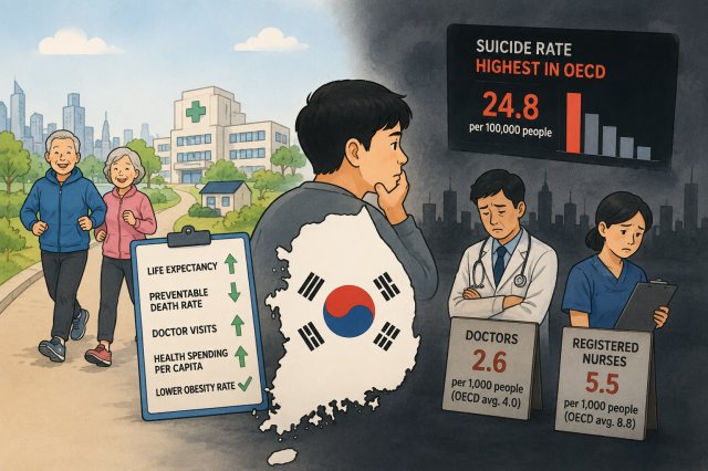 South Koreans top longevity as well as suicide in OECD scale