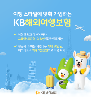KB손보, 해외여행보험 개정…항공기 지연·해외의료비 보장 확대