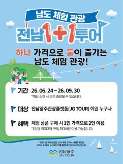 전남광주관광플랫폼 새단장…숙박 최대 12만원 할인·체험 1+1 혜택