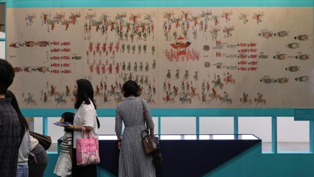 Visitors explore the Korea Pavilion the official host country exhibition held alongside the 48th session of the UNESCO World Heritage Committee at BEXCO in Busan on July 24 2026 AJP Yoo Na-hyun