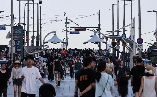 Haeundae beach area is crowded over the weekend as the summer vacation starts in South Korea AJP Yoo Na-hyun July 24 2026