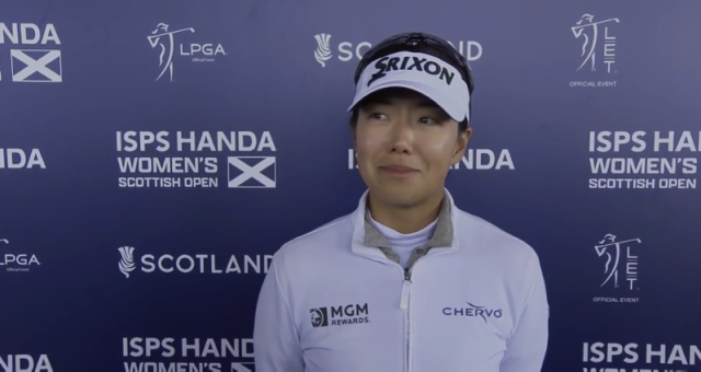 Jenny Shin holds an interview after winning her second LPGA title on July 26 2026 at ISPS Handa Womens Scottish Open Courtesy of LPGQ
