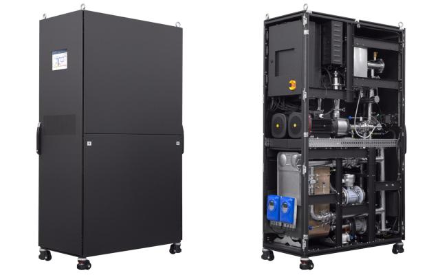 国内初のNVIDIA認証を取得したLG電子の600kW級冷却水分配装置CDU。AIデータセンターの高性能サーバーで発生する熱を直接冷却する液体冷却システムの核心設備で、精密な温度制御と信頼性を基に高性能AIチップの熱を効果的に管理する。