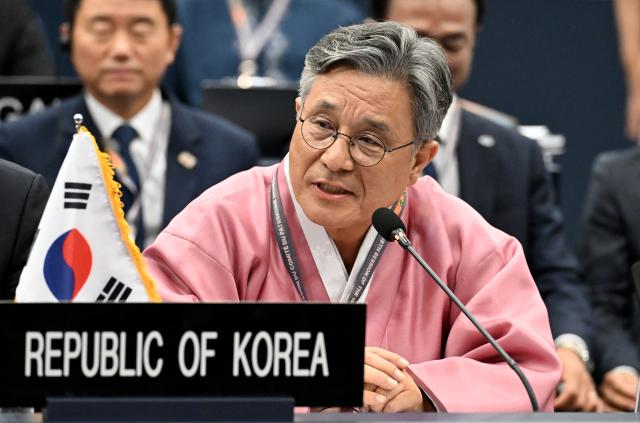 Korea Heritage Service Administrator Huh Min speaks after the second-phase expansion of Getbol Korean Tidal Flats was approved during the 48th session of the UNESCO World Heritage Committee at BEXCO in Busan on July 25 2026 AJP Yoo Na-hyun