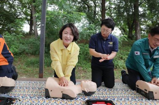 추미애 지사, 양평 물놀이 현장 점검...119수상구조대 대응태세 확인
