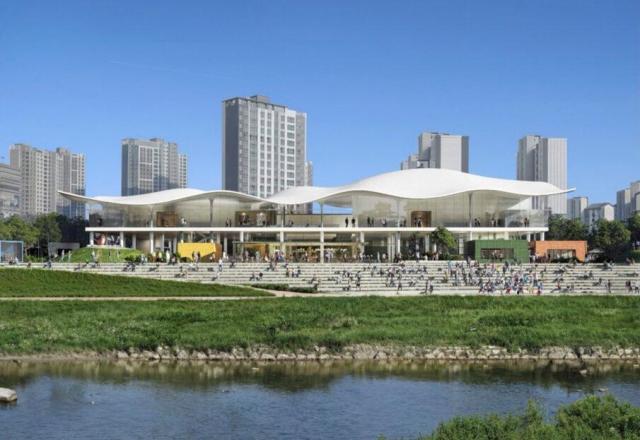 일본 건축가 토요이토가 설계한 화성시립미술관 조감도 사진화성시