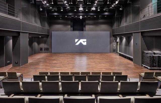 This photo captured from the official YG Entertainment webpage show the overlook of YG Entertainment's auditorium. 