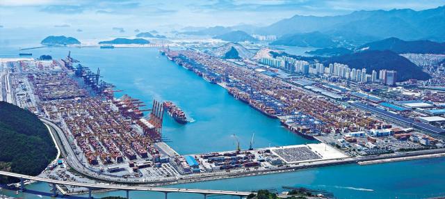 An aerial view of Busan New Port in this undated photo Courtesy of the Busan Port Authority