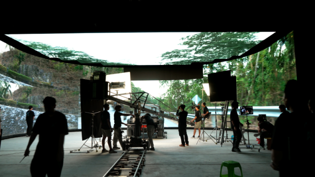 A production crew works on a virtual production set at Kantana Virtual Production Studio in Thailand Courtesy of Dexter Studios