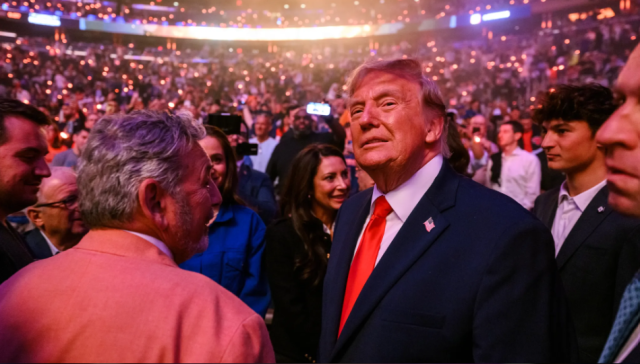 US President Donald Trump attends Game 3 of the NBA Finals between the New York Knicks and the San Antonio Spurs at Madison Square Garden in New York on June 8 2026 Official White House photo by Daniel Torok