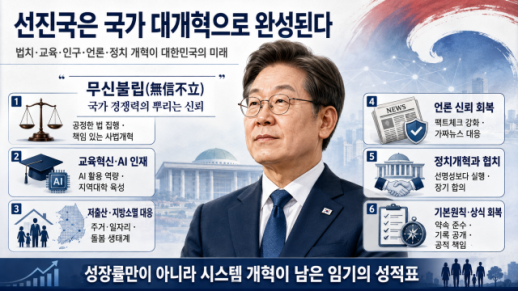 [사설 | 이재명 정부 1년 특별기획③] 선진국은 국가 대개혁으로 완성된다