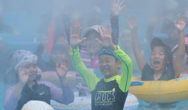 People enjoy the water at the Honey Jam Water Park in Nowon District northern Seoul on July 29 2026 Aju Business Daily Yoo Na-hyun