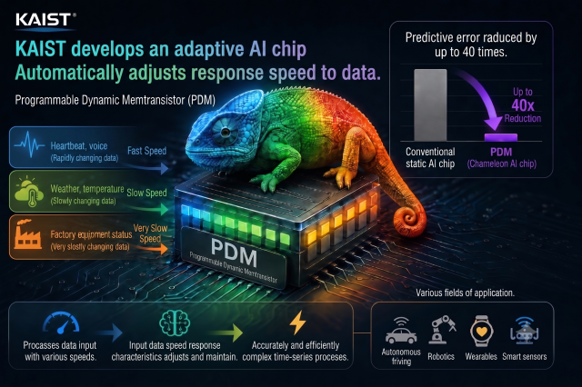 KAIST develops AI chip with tunable response speed