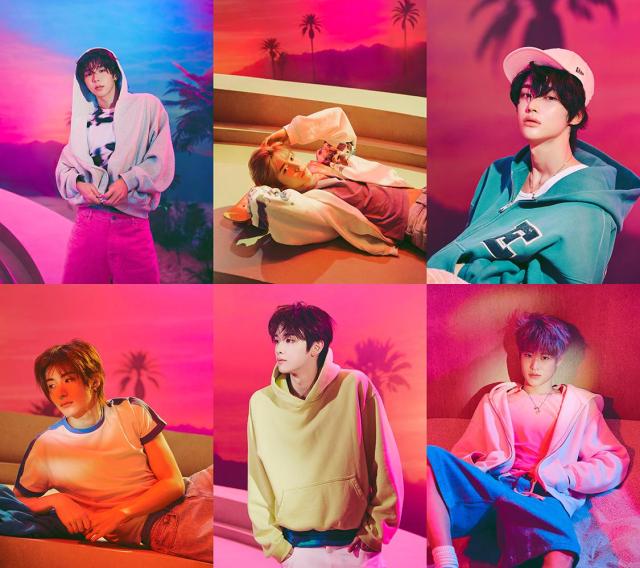 The photo collaged of six individual member's photos show the concept photo of K-pop boy group RIIZE as they are expected roll out group's third Japanese single 'Sunburst'. Courtesy of SM Entertainment 
