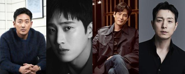 하정우 안보현 박해준 정성일 사진좌부터 워크하우스컴퍼니 에이엠엔터테인먼트 플레오이엔티 빌리언스