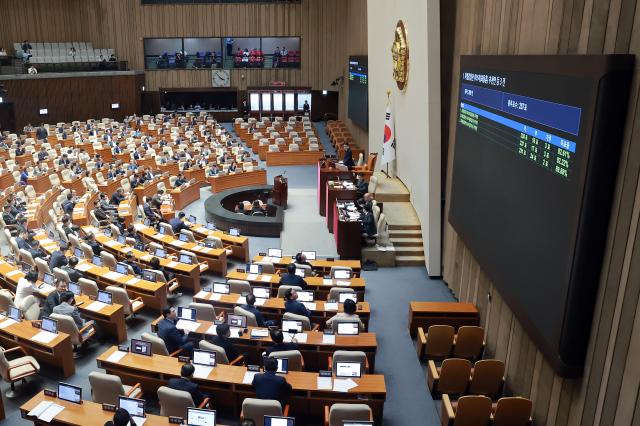 20일 국회에서 열린 8월 임시국회 제1차 본회의에서 최용훈·최길수·강지식 특별감찰관 후보자 추천안이 통과되고 있다 사진연합뉴스