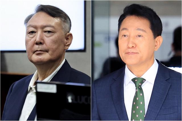 윤석열 전 대통령왼쪽과 오세훈 서울시장 사진연합뉴스