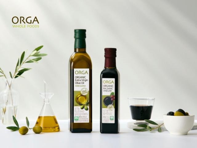 ORGA 유기농 엑스트라버진 올리브오일 아르베키나와 ORGA 유기농 발사믹 식초 사진풀무원
