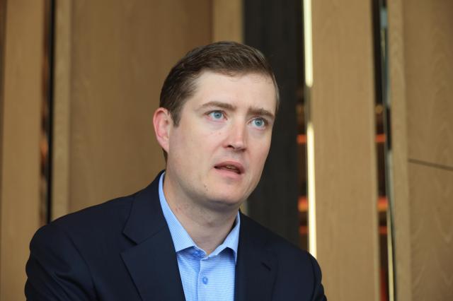 Former White House National Security Council Chief of Staff Alexander B Gray speaks during an interview with AJP at Lotte Hotel Seoul in Seoul on Aug 18 2026 AJP Han Jun-gu 
