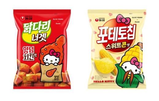 농심, 헬로키티 입힌 닭다리·포테토칩 출시…올리브영서 만난다