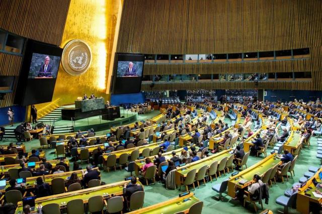 Delegates attend the 2026 Nuclear Non-Proliferation Treaty Review Conference at UN headquarters in New York on April 28 2026 UN PhotoManuel Elías