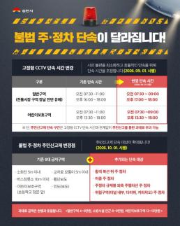 통행 혼잡 시간만 집중 단속…김천시, 불법 주·정차 단속 대폭 개편