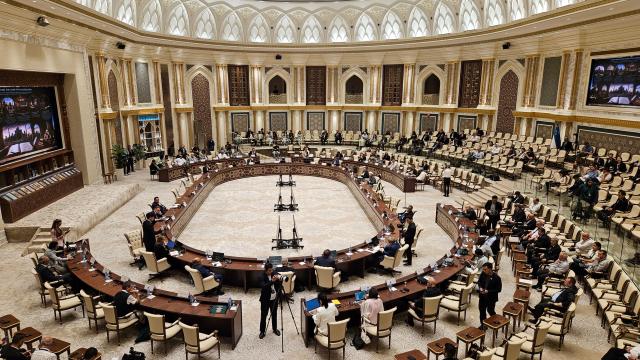 A plenary session of the International Media Forum is held in the Grand Conference Hall of the Center for Islamic Civilization in Tashkent Uzbekistan Aug 25 2026 AJP Lee Jung-woo 