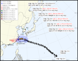 태풍 사우델·나라, 현재 위치와 이동경로는?
