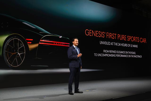 José Muñoz President and CEO of Hyundai Motor Company pitches Genesis first pure sports car at 2026 CEO Investor Day Courtesy of Hyundai Motor 
