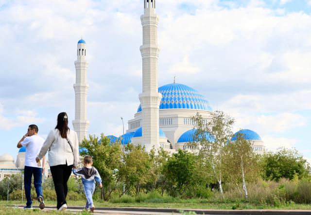 The Hazret Sultan Mosque one of Astanas major Islamic landmarks is seen in Kazakhstans capital The mosque opened in 2012 and can accommodate about 10000 worshippers AJP Han Jun-gu