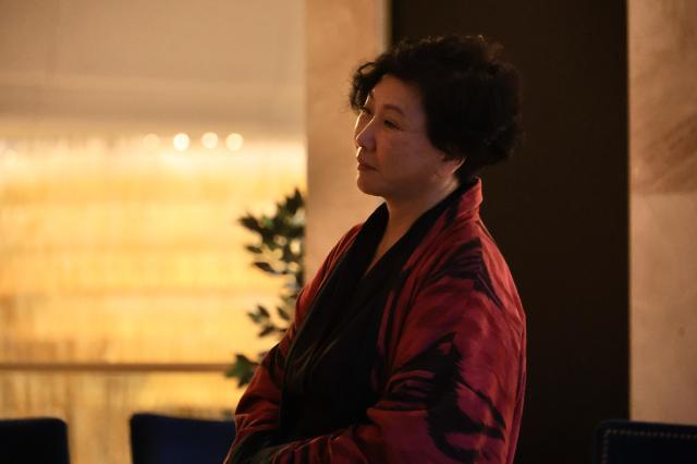 Elena Ko a third-generation Koryo-saram in Kazakhstan speaks during an interview with AJP in Astana on Aug 24 2026 AJP Han Jun-gu