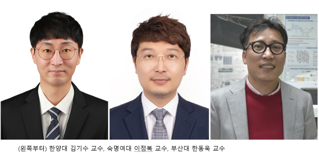 From left Hanyang University Professor Kim Ki-su Sookmyung Womens University Professor Lee Jung-bok Pusan National University Professor Han Dong-wook Courtesy of Sookmyung Womens University