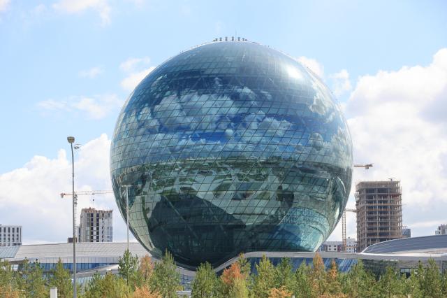 The Nur Alem sphere the centerpiece of the former EXPO 2017 site is seen in Astana Kazakhstan AJP Han Jun-gu