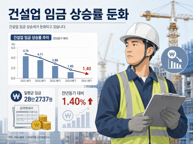 متوسط الأجر اليومي في قطاع البناء يبلغ 282,737 وون... بأقل معدل ارتفاع في 10 سنوات