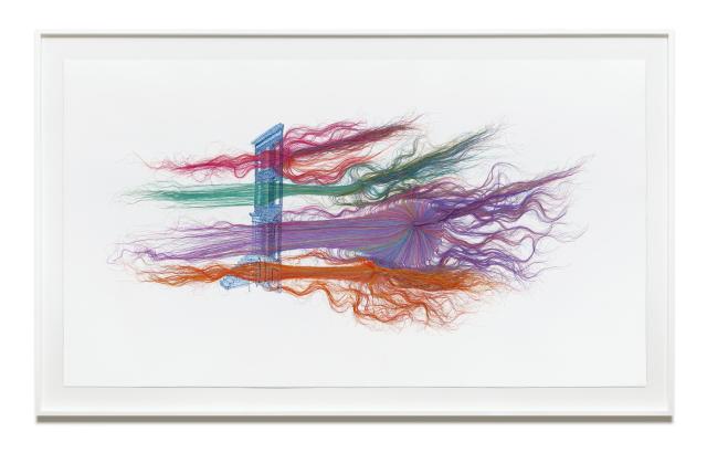 서도호 Breathing Home 2025 Thread embedded in STPI handmade cotton paper 1406 x 251 cm 사진작가 및 STPI싱가포르 