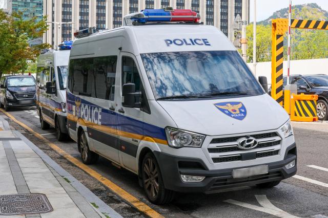 A police car is parked on a street in Jongno-gu central Seoul AJP Yoo Na-hyun 