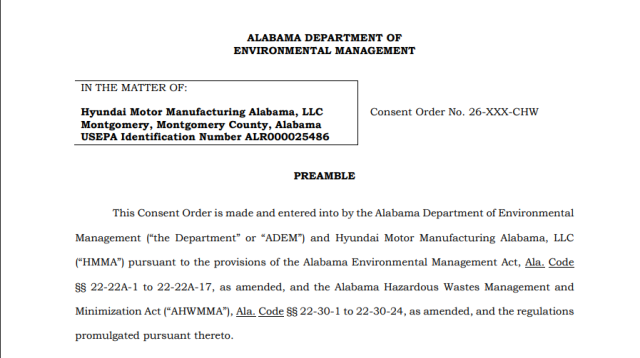 앨라배마주 환경관리국Alabama Department of Environmental Management ADEM 문서 사진ADEM