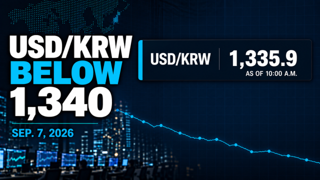 KRW/USD enters 1,330 range for first time in 23 months