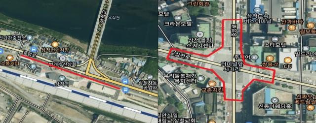 현수막 없는 거리삼척역일대 터미널사거리 사진삼척시