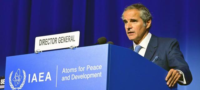 IAEA Director General Rafael Mariano Grossi delivers remarks at the opening of the agencys 69th General Conference in Vienna on Sept 15 2025 Courtesy of IAEADean Calma
