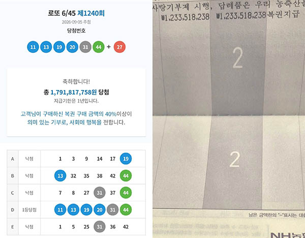 30대 직장인 A씨가 온라인상에 로또 1등 당첨된 내역을 인증한 사진 사진온라인 커뮤니티 캡처